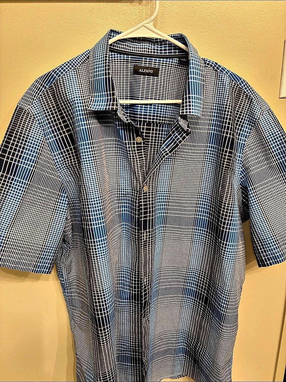 Alfani Men's Checkered Cotton Shirt Size XXL